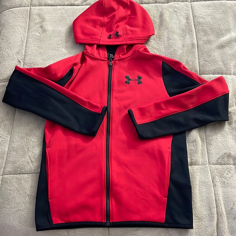 Under Armour Loose ColdGear youth zip-up hoodie sweatshirt, jacket, size XL